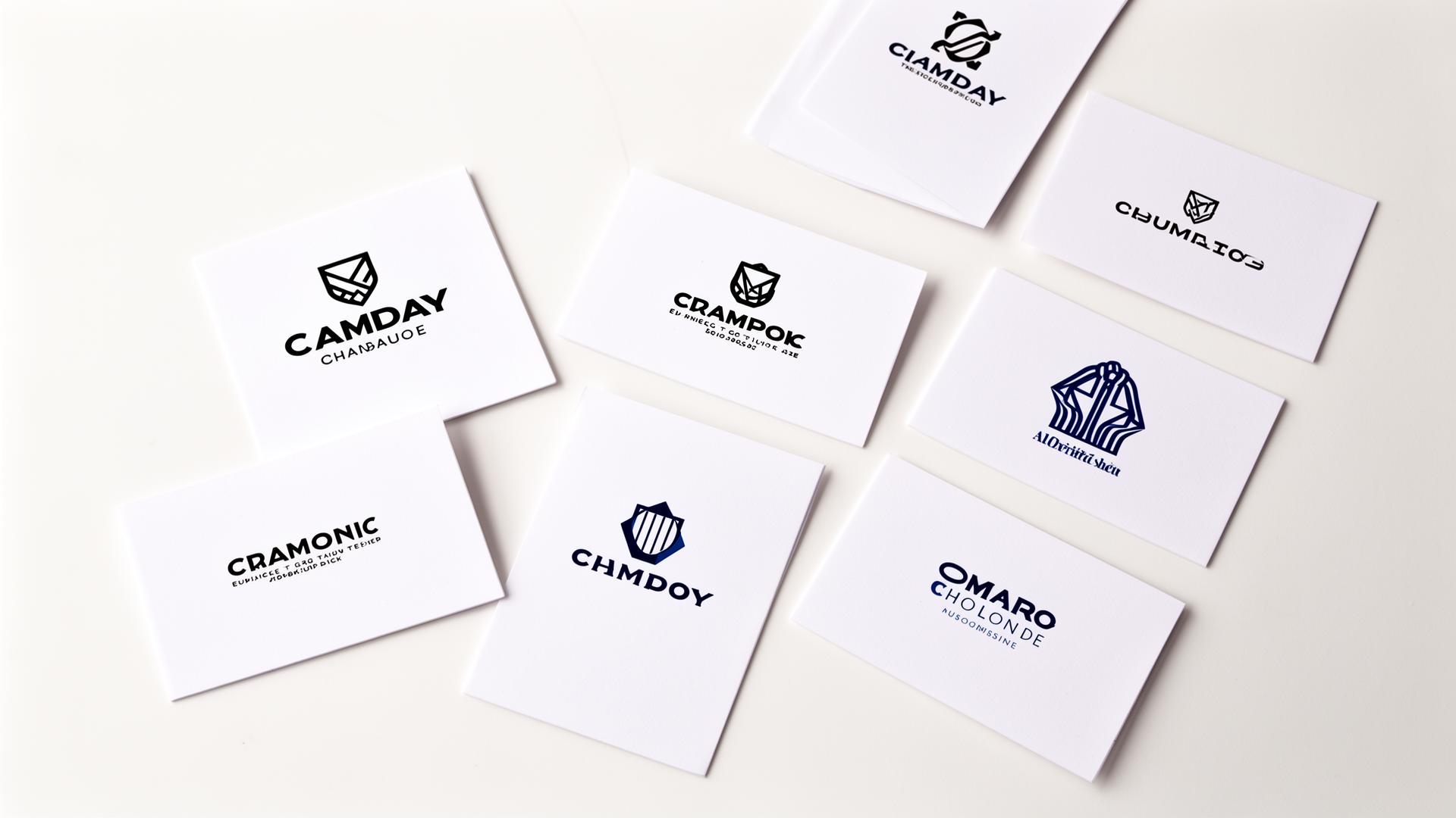 Business logo design process with sketches and digital refinement