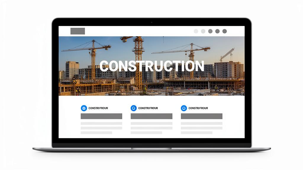 Construction company website design mockup