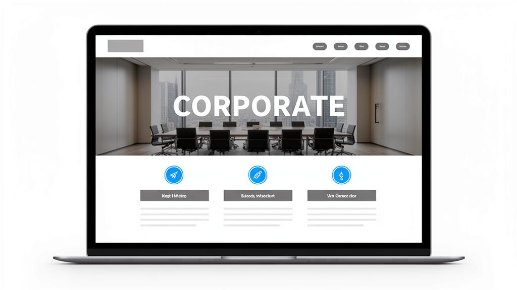 Corporate website design mockup