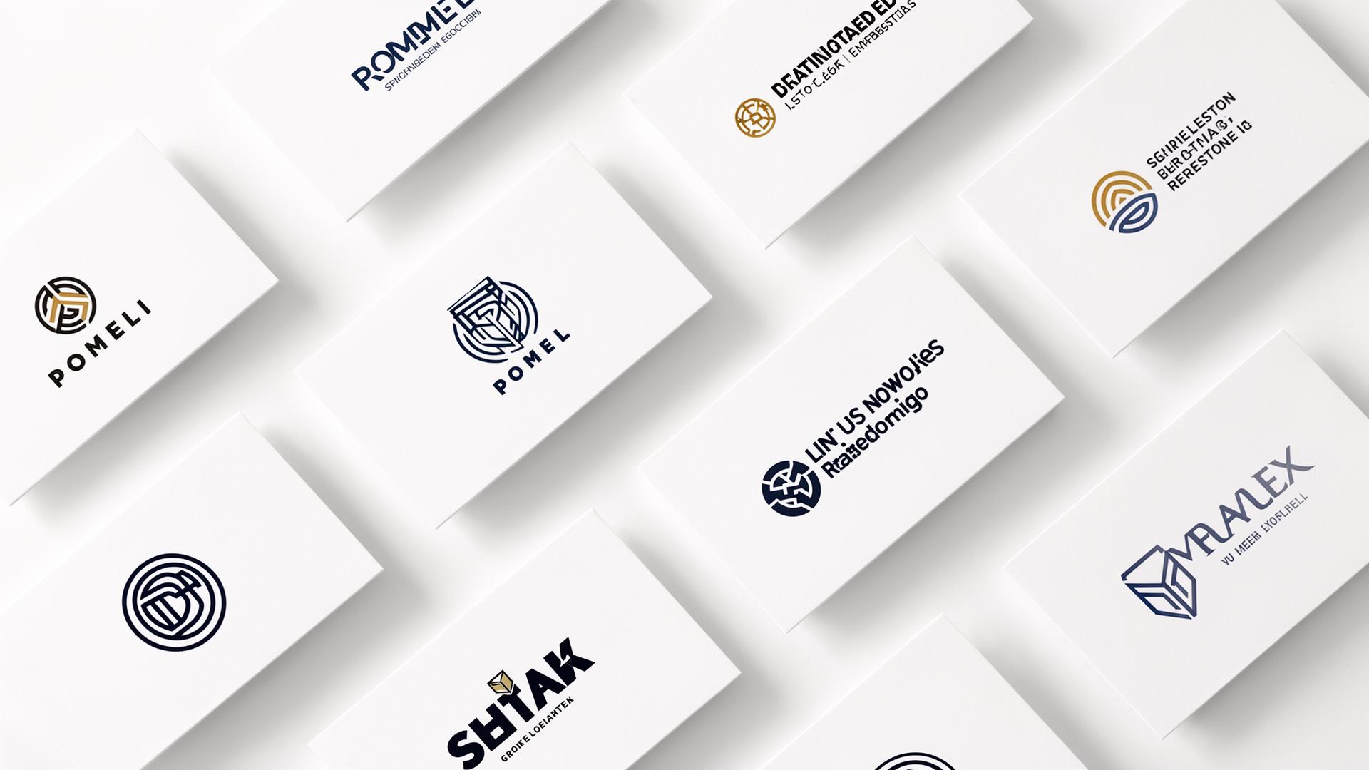 Logo design agency studio with completed projects displayed on wall