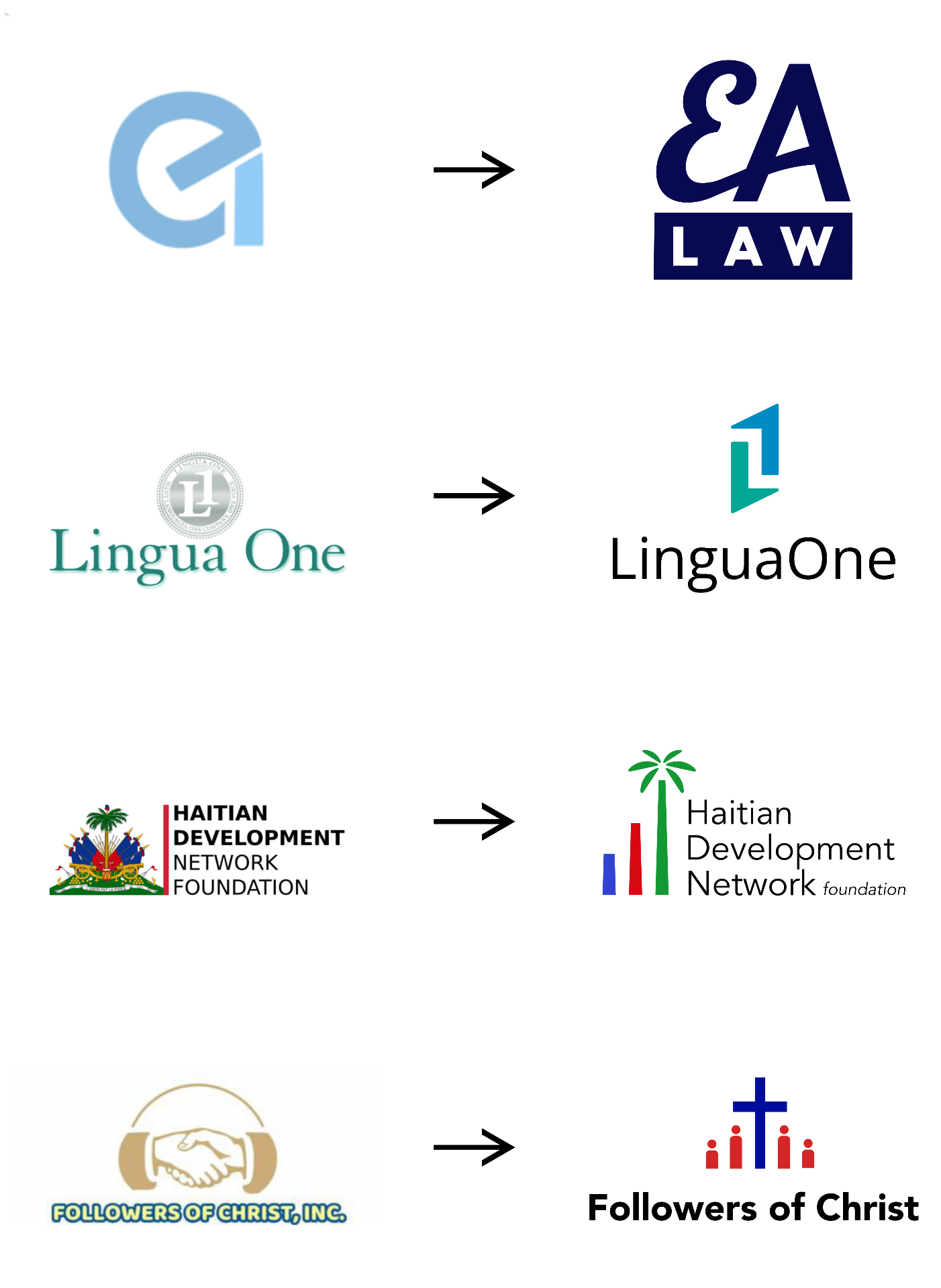 Logo redesign before and after examples