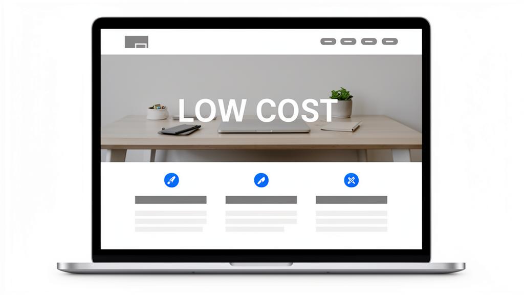 Low cost website design mockup