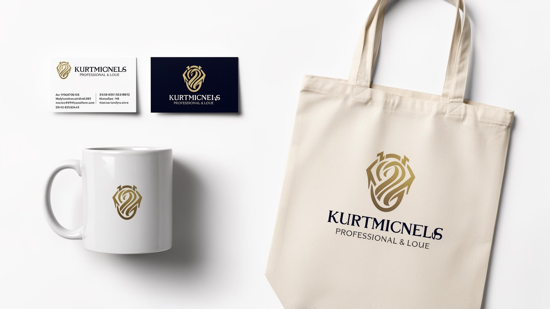 Professional logo design showcase with multiple logo variations on screen