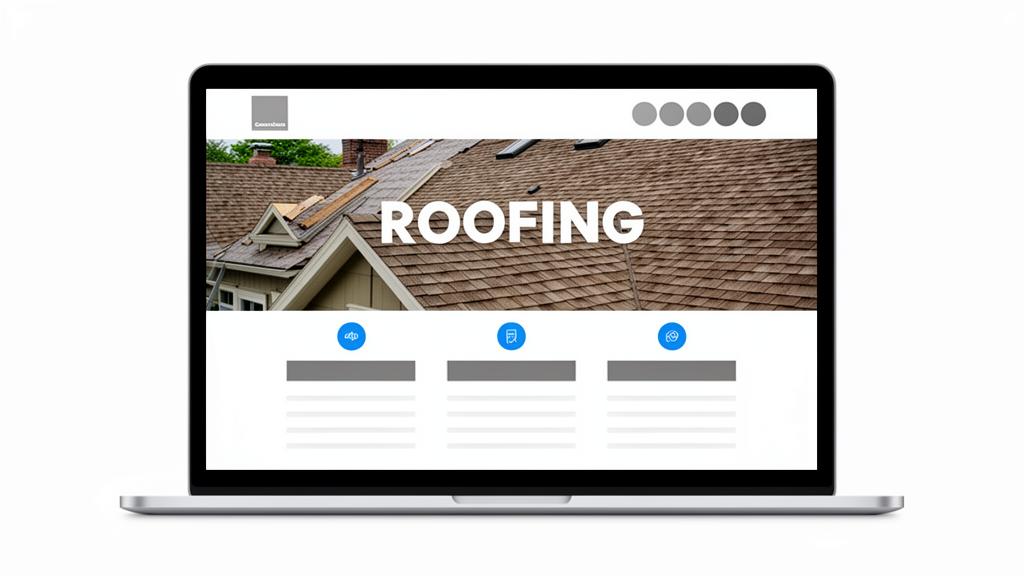 Roofing company website design mockup